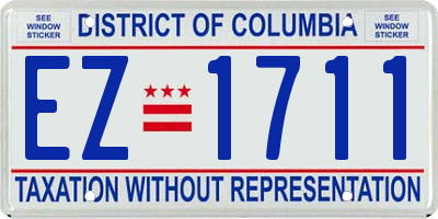 DC license plate EZ1711