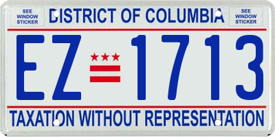 DC license plate EZ1713