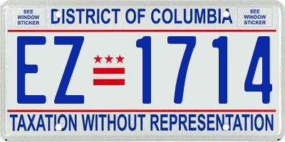 DC license plate EZ1714