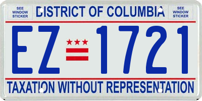 DC license plate EZ1721