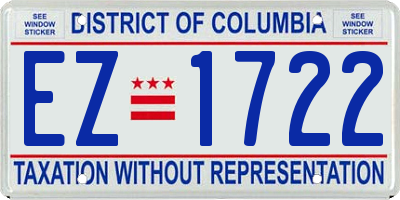 DC license plate EZ1722