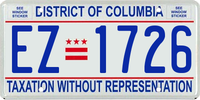 DC license plate EZ1726