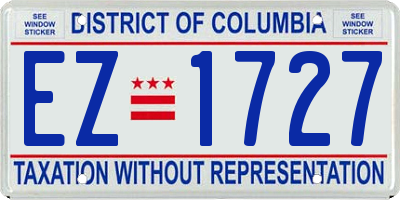 DC license plate EZ1727