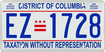 DC license plate EZ1728