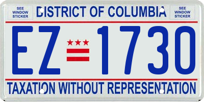 DC license plate EZ1730