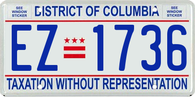 DC license plate EZ1736