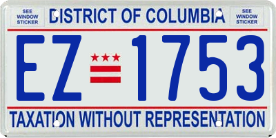 DC license plate EZ1753