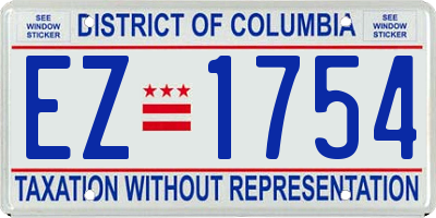 DC license plate EZ1754