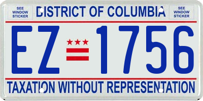 DC license plate EZ1756