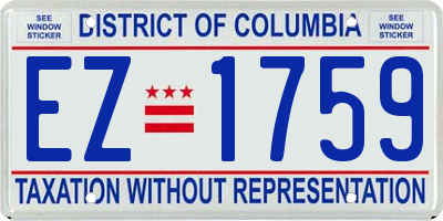 DC license plate EZ1759