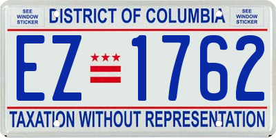 DC license plate EZ1762