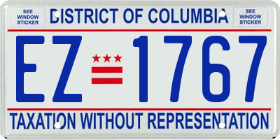 DC license plate EZ1767