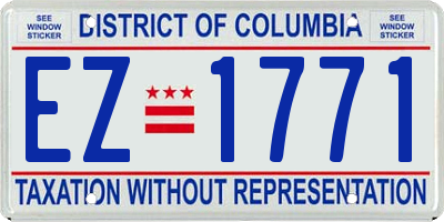 DC license plate EZ1771