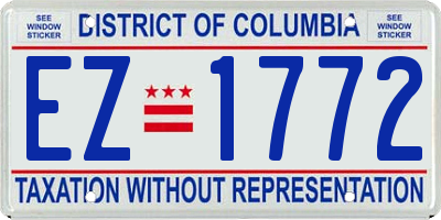 DC license plate EZ1772