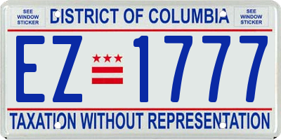 DC license plate EZ1777