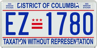 DC license plate EZ1780