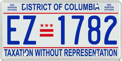 DC license plate EZ1782