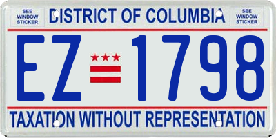 DC license plate EZ1798