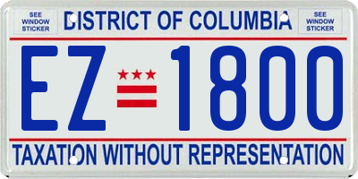 DC license plate EZ1800