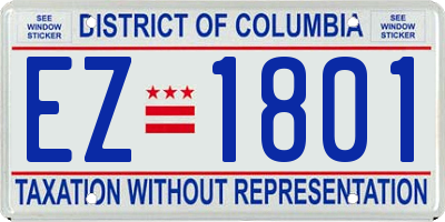 DC license plate EZ1801