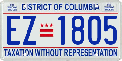 DC license plate EZ1805