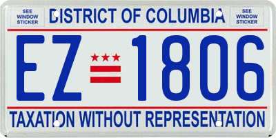 DC license plate EZ1806