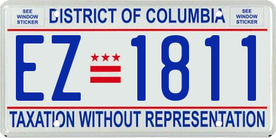 DC license plate EZ1811