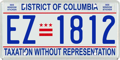 DC license plate EZ1812