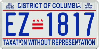 DC license plate EZ1817