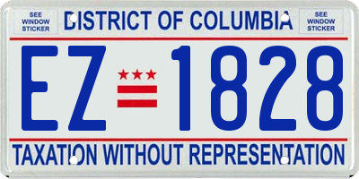 DC license plate EZ1828