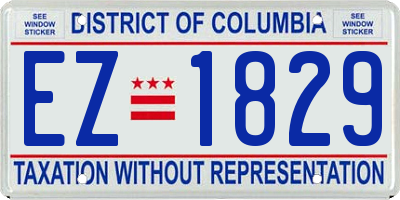 DC license plate EZ1829