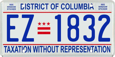 DC license plate EZ1832