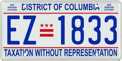 DC license plate EZ1833