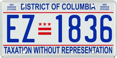 DC license plate EZ1836