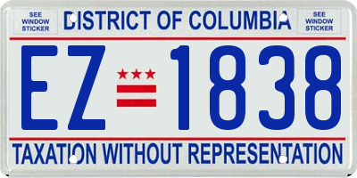 DC license plate EZ1838