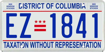 DC license plate EZ1841