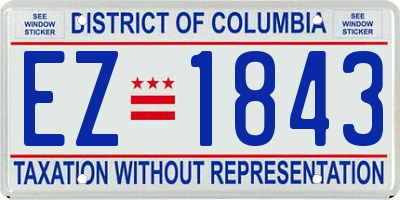 DC license plate EZ1843