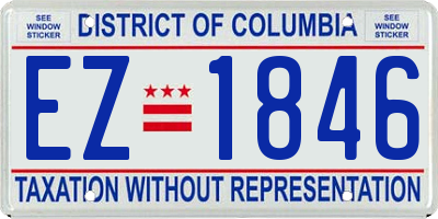 DC license plate EZ1846