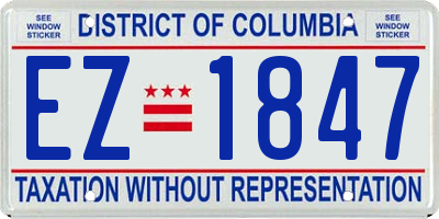 DC license plate EZ1847