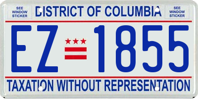 DC license plate EZ1855