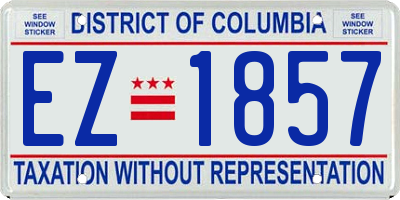 DC license plate EZ1857