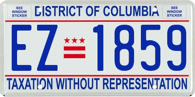 DC license plate EZ1859