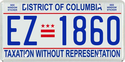 DC license plate EZ1860