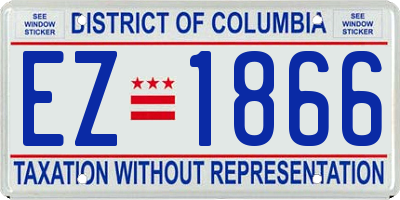 DC license plate EZ1866