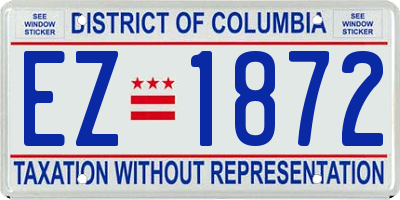 DC license plate EZ1872