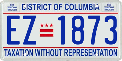 DC license plate EZ1873