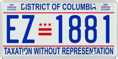 DC license plate EZ1881