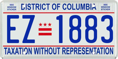 DC license plate EZ1883