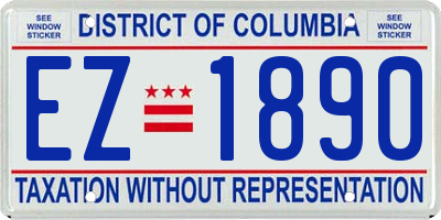 DC license plate EZ1890