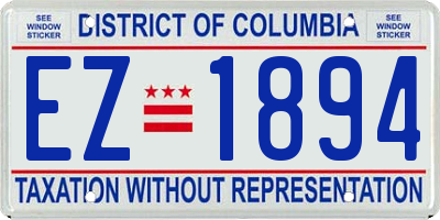 DC license plate EZ1894